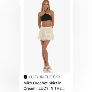 Lucy in the Sky crochet cream skirt size small -sold out in stores